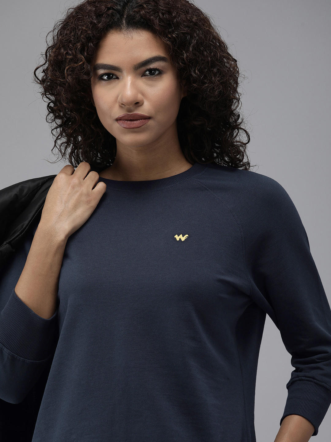 Wildcraft Women Solid Pure Cotton Sweatshirt