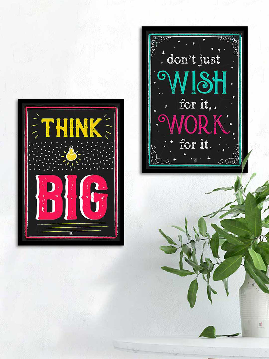 Art Street Motivational Art Canvas 2 Pcs Wall Square Photographs Wall Art -17.5 x 12.5In