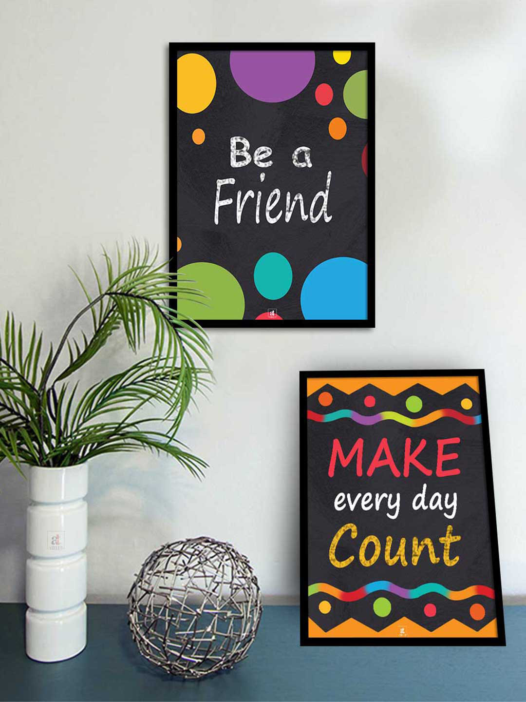 Art Street Motivational Art Prints 2 Piece Rectangle Paintings Wall Art-2.7 x 1.9In