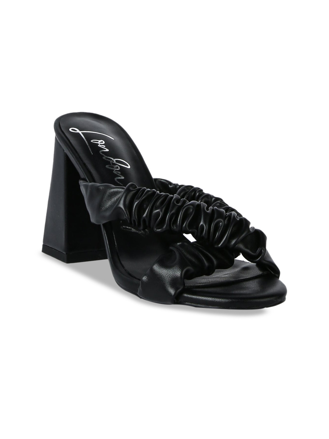 London Rag Black PU Party Block Heels