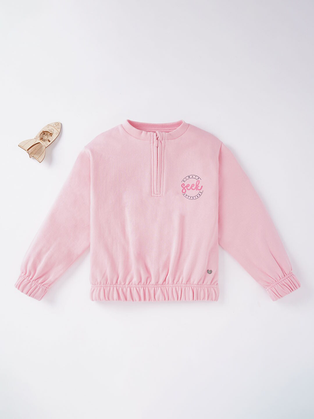 Ed-a-Mamma Girls Pink Sweatshirt With Elasticated Waist