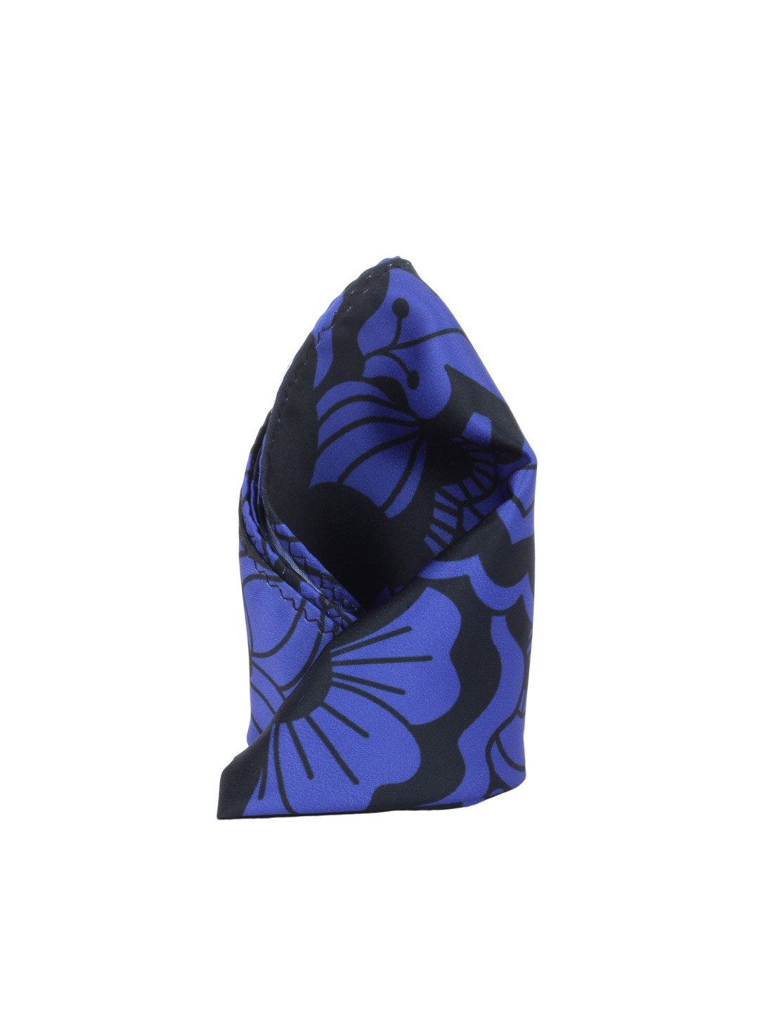 Alvaro Castagnino Black & Blue Floral Print Pocket Square