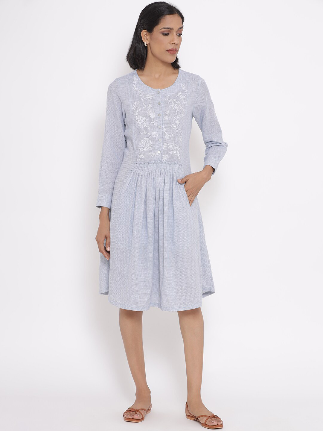 W Women Embroidered Cotton Dress
