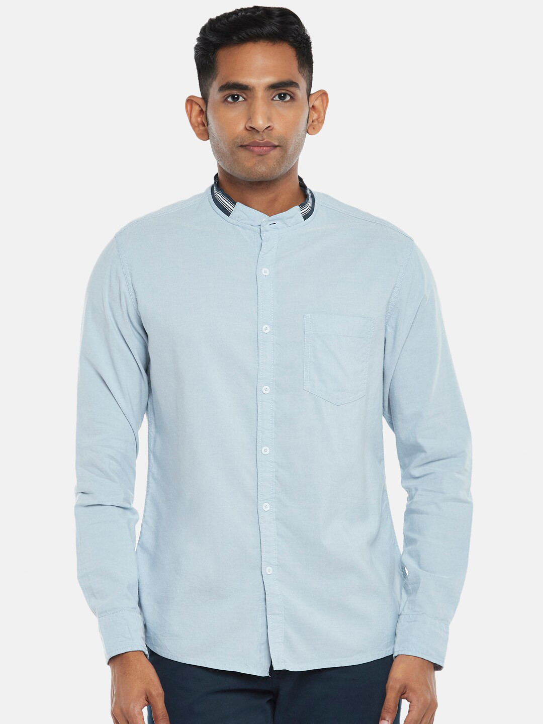Urban Ranger by pantaloons Men Blue Slim Fit Casual Shirt