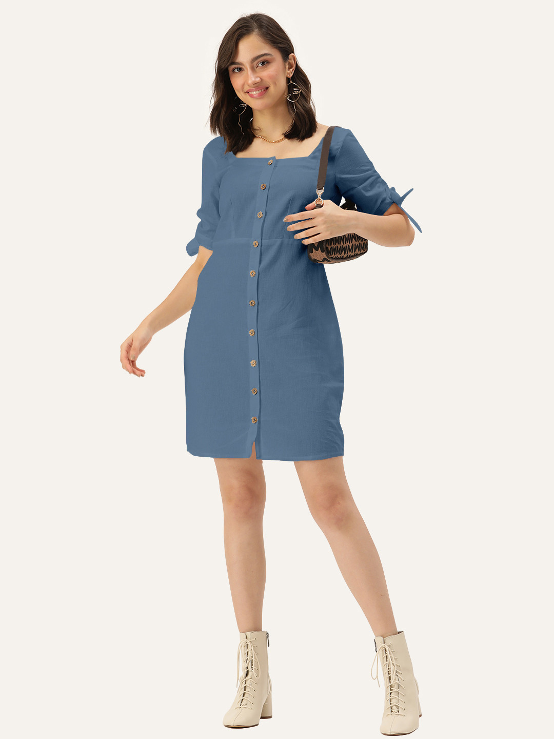 DressBerry Blue Peplum Dress