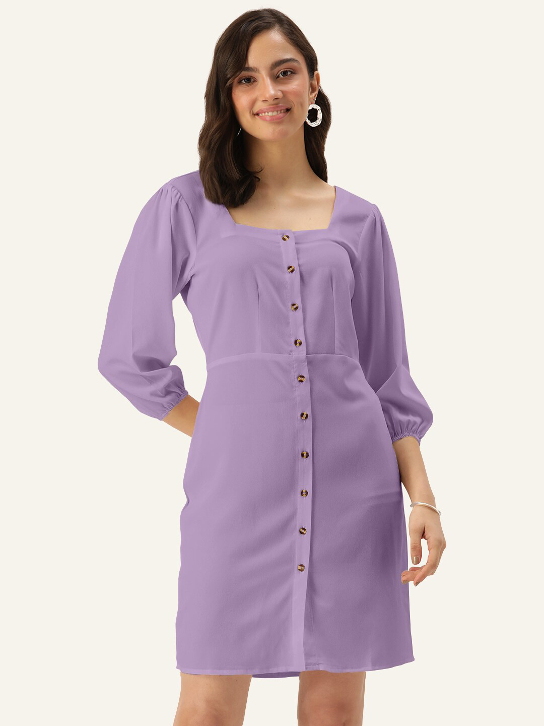 DressBerry Women Lavender Sheath Mini Dress