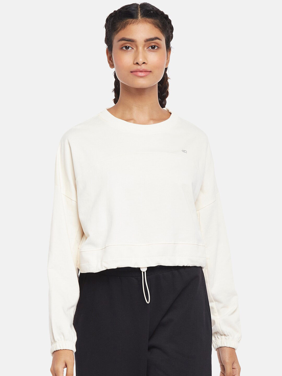 Ajile by Pantaloons Women Cream-Coloured Sweatshirt
