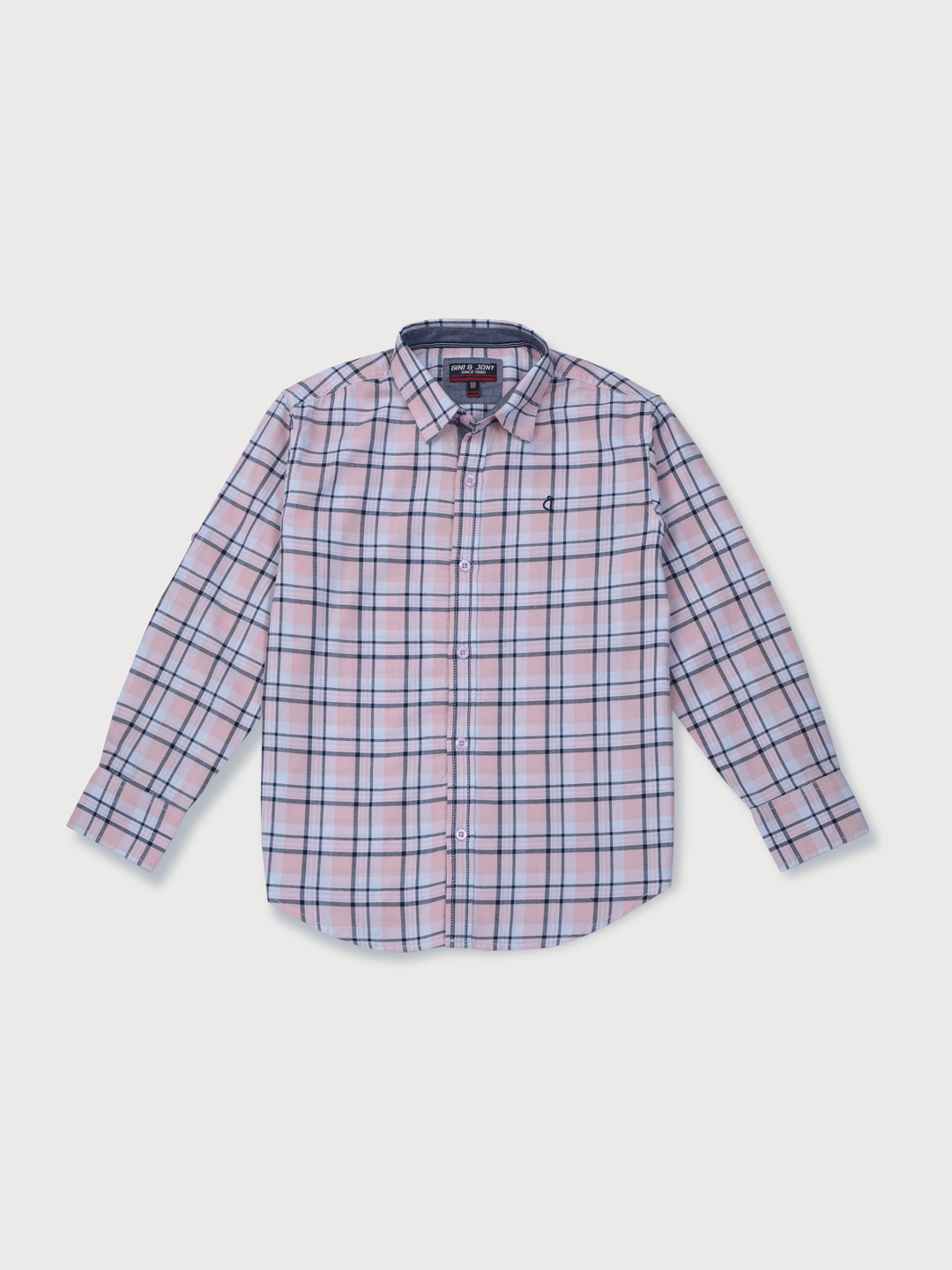 Gini and Jony Boys Pink Tartan Checks Checked Casual Shirt