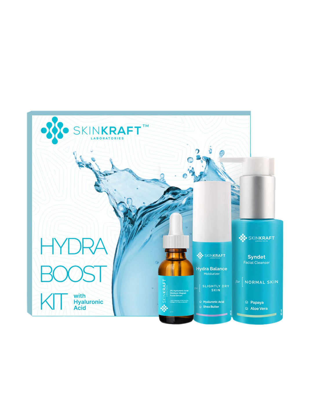 SKINKRAFT Set Of 3 Hydra Boost Kit includes Face Wash, Moisturizer & Face Serum 135ml