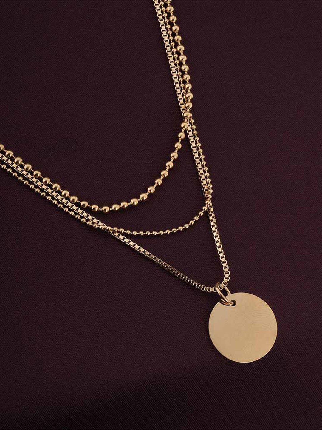 PALMONAS Gold-Toned Silver Gold-Plated Layered Necklace