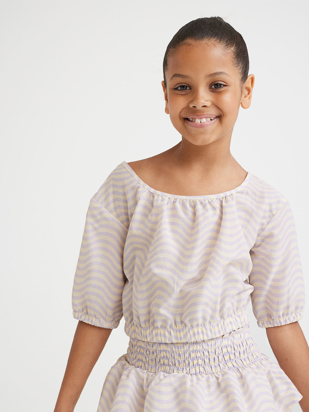 H&M Kids Purple Puff-Sleeved Top