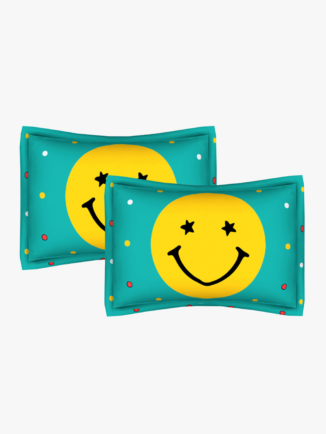 Urban Magic Set Of 2 Green Printed Cotton 104 TC Pillow Covers