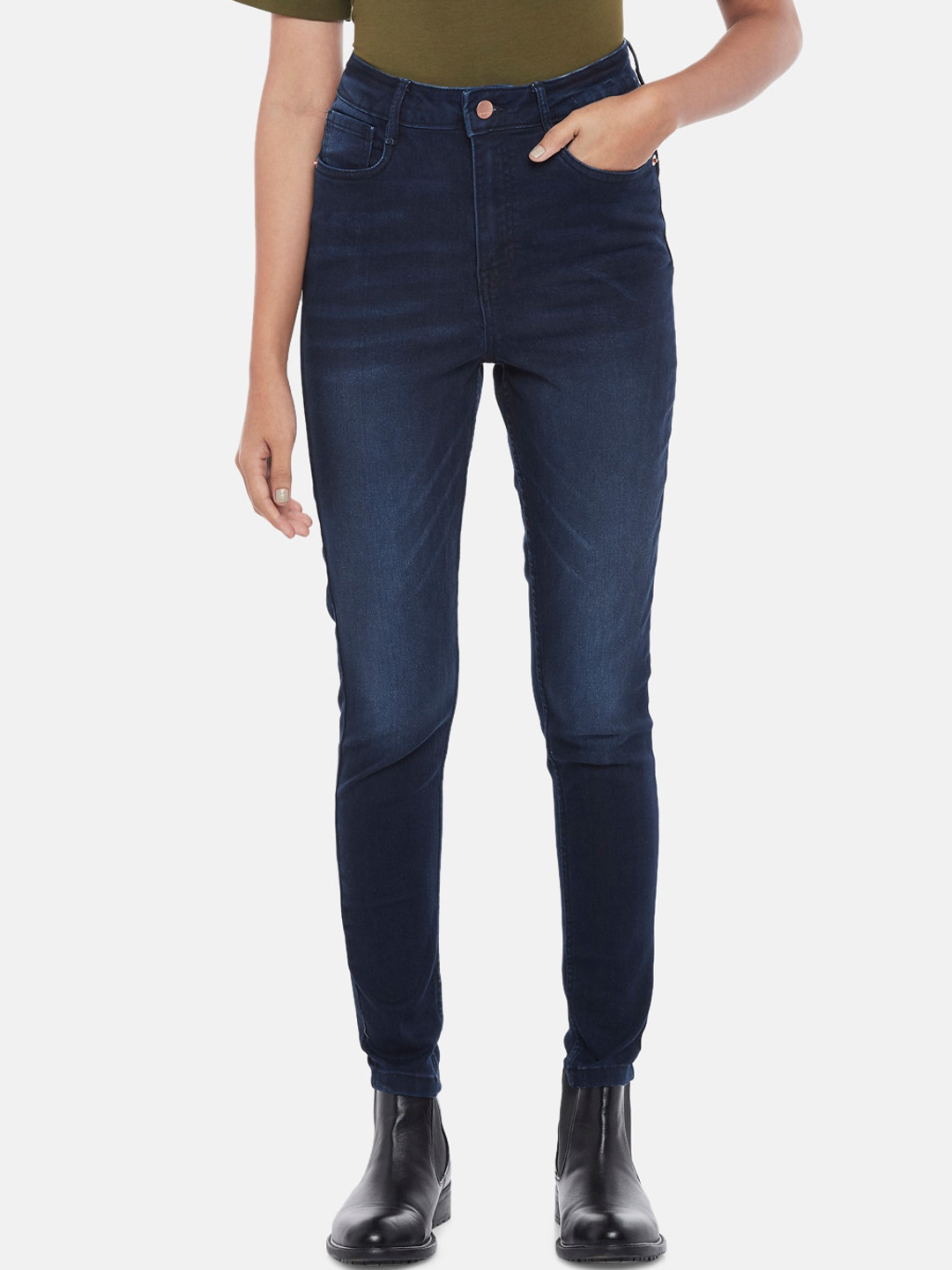 SF JEANS by Pantaloons Women Blue Skinny Fit High-Rise Light Fade Jeans
