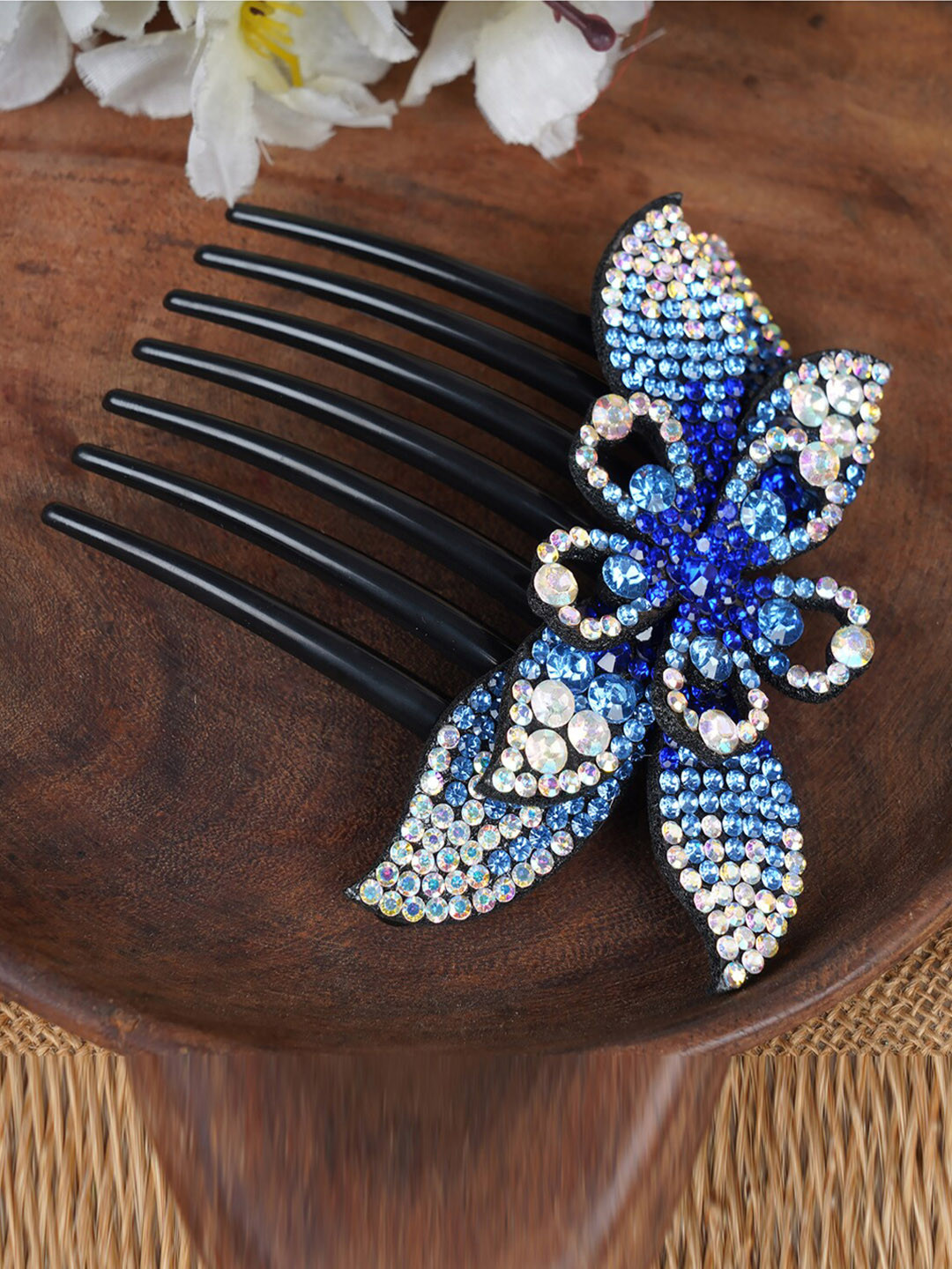 MIZORRI Women Blue & Black Comb Pin