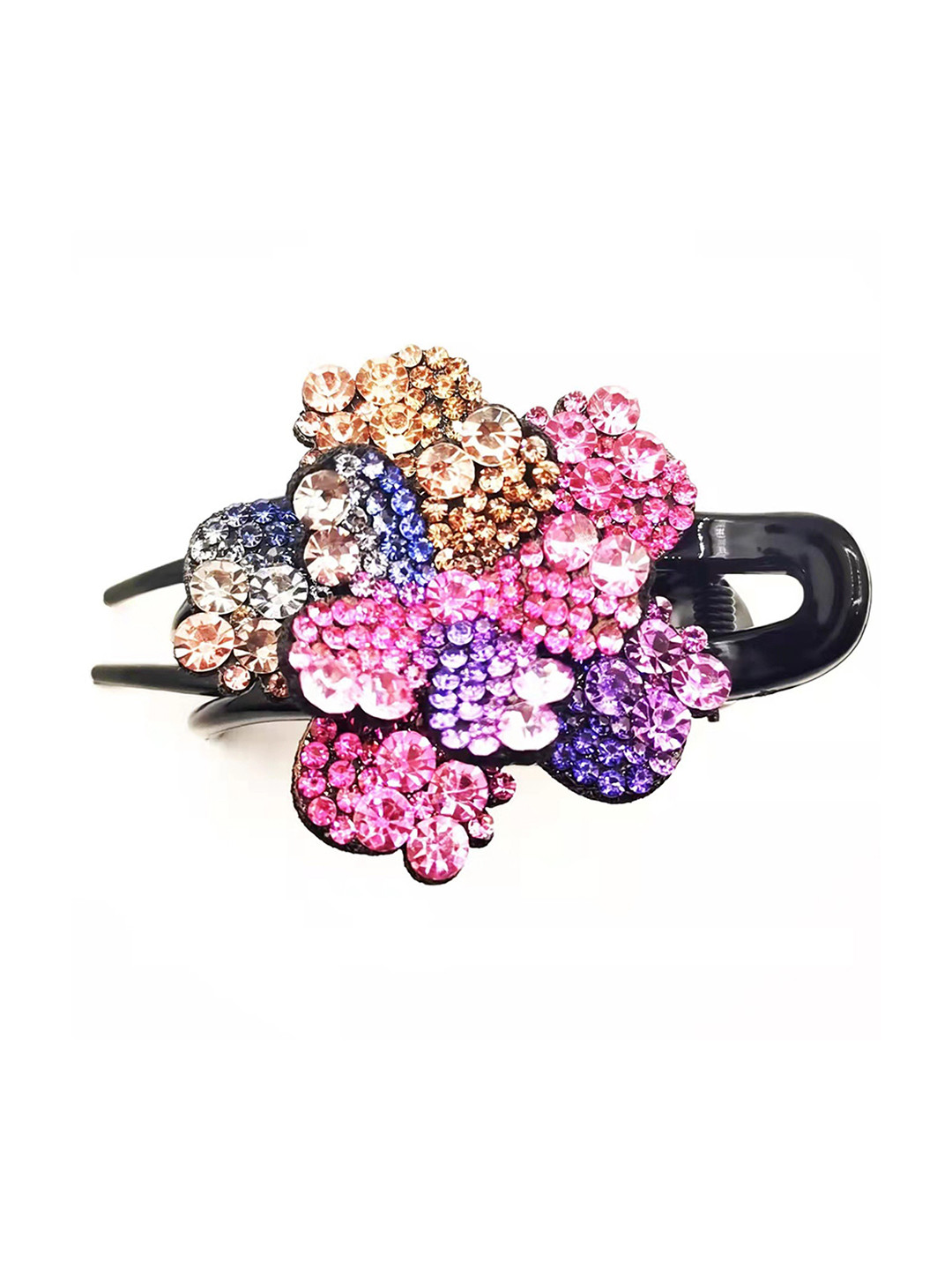 MIZORRI Women Black & Pink Plastic Claw Clip