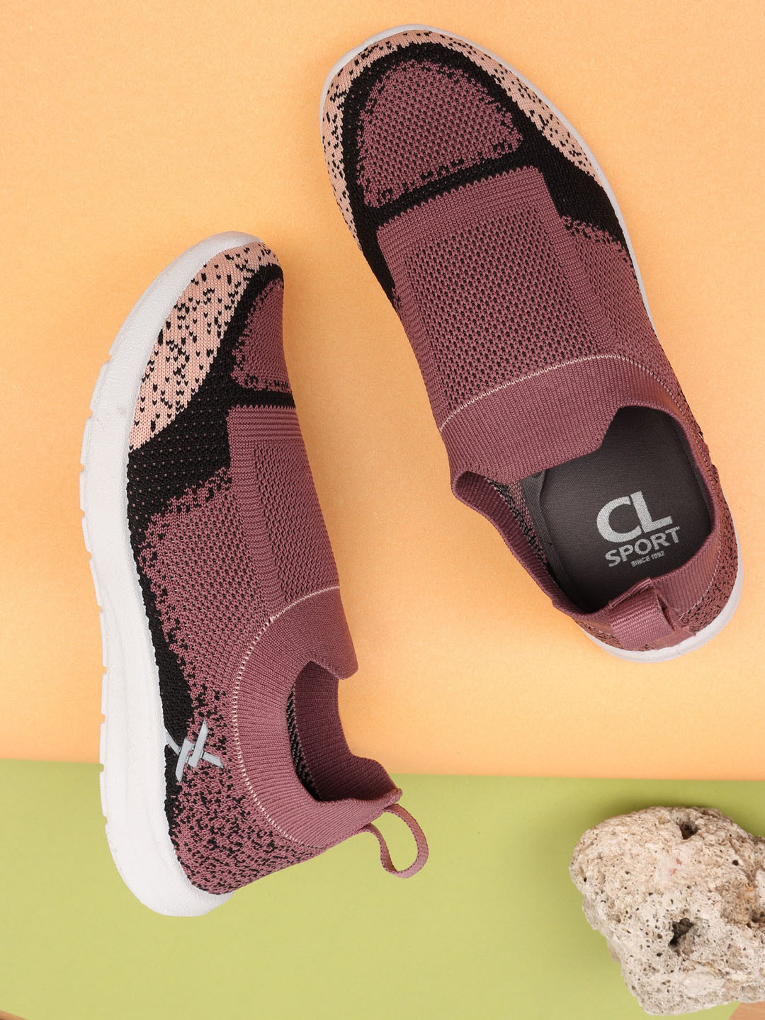 Carlton London sports Women Purple Woven Design Slip-On Sneakers