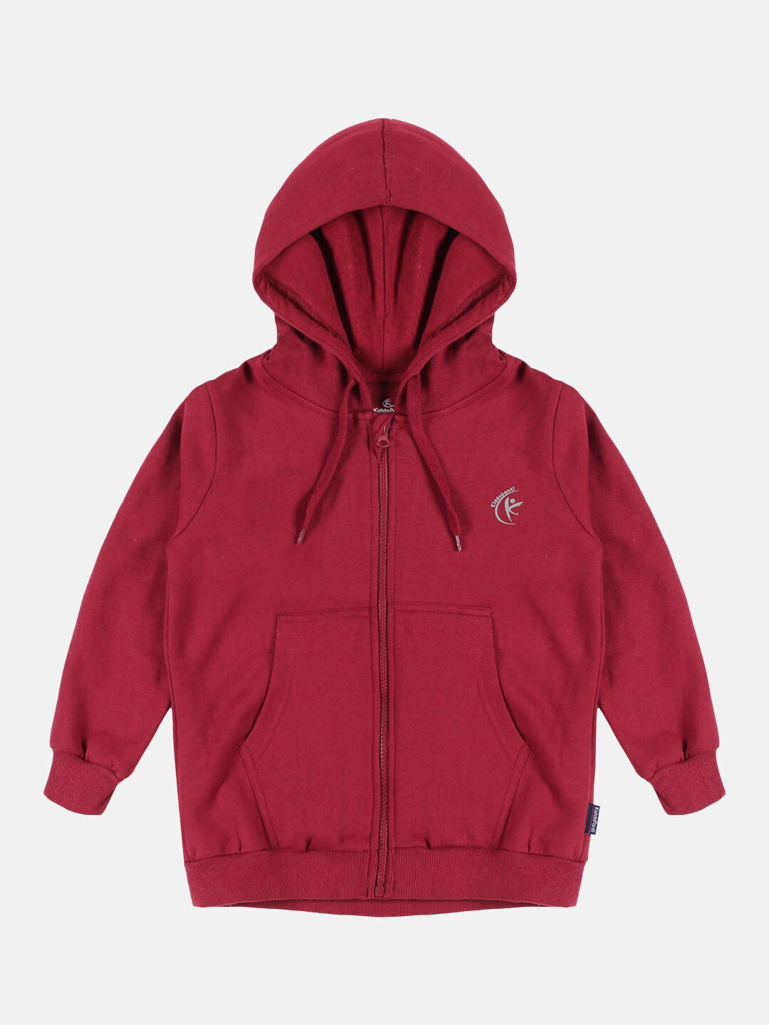 KiddoPanti Kids Maroon Hooded Sweatshirt