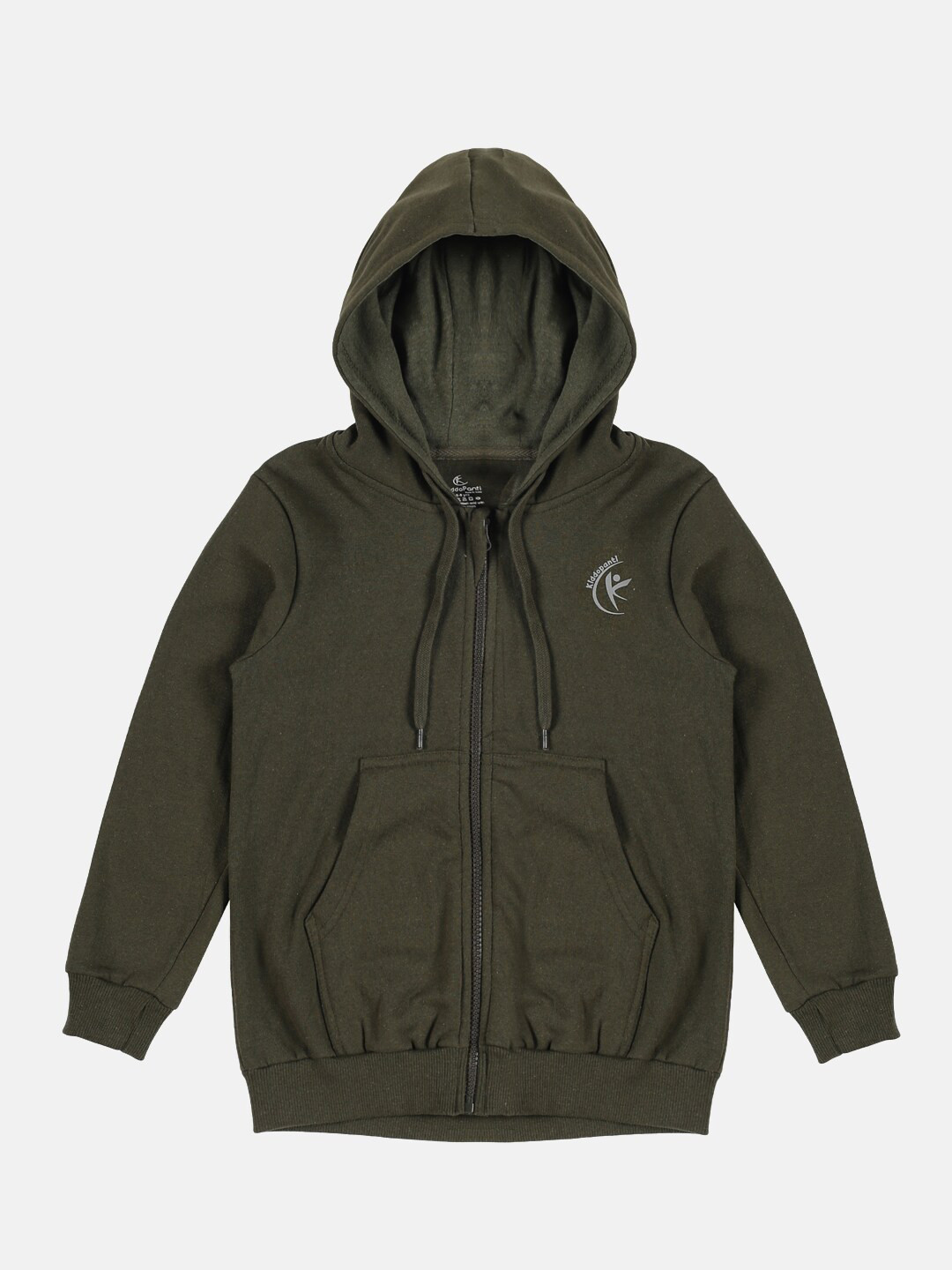 KiddoPanti Kids Green Hooded Sweatshirt
