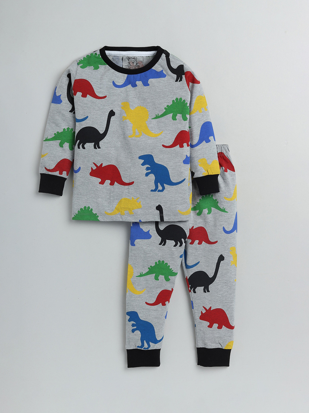 Lazy Shark Boys Grey & Blue Printed Night suit