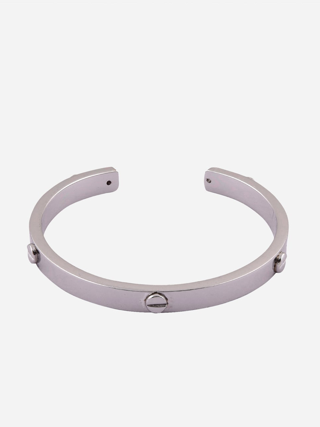 The Bro Code Men Silver-Toned Oxidised Silver-Plated Cuff Bracelet