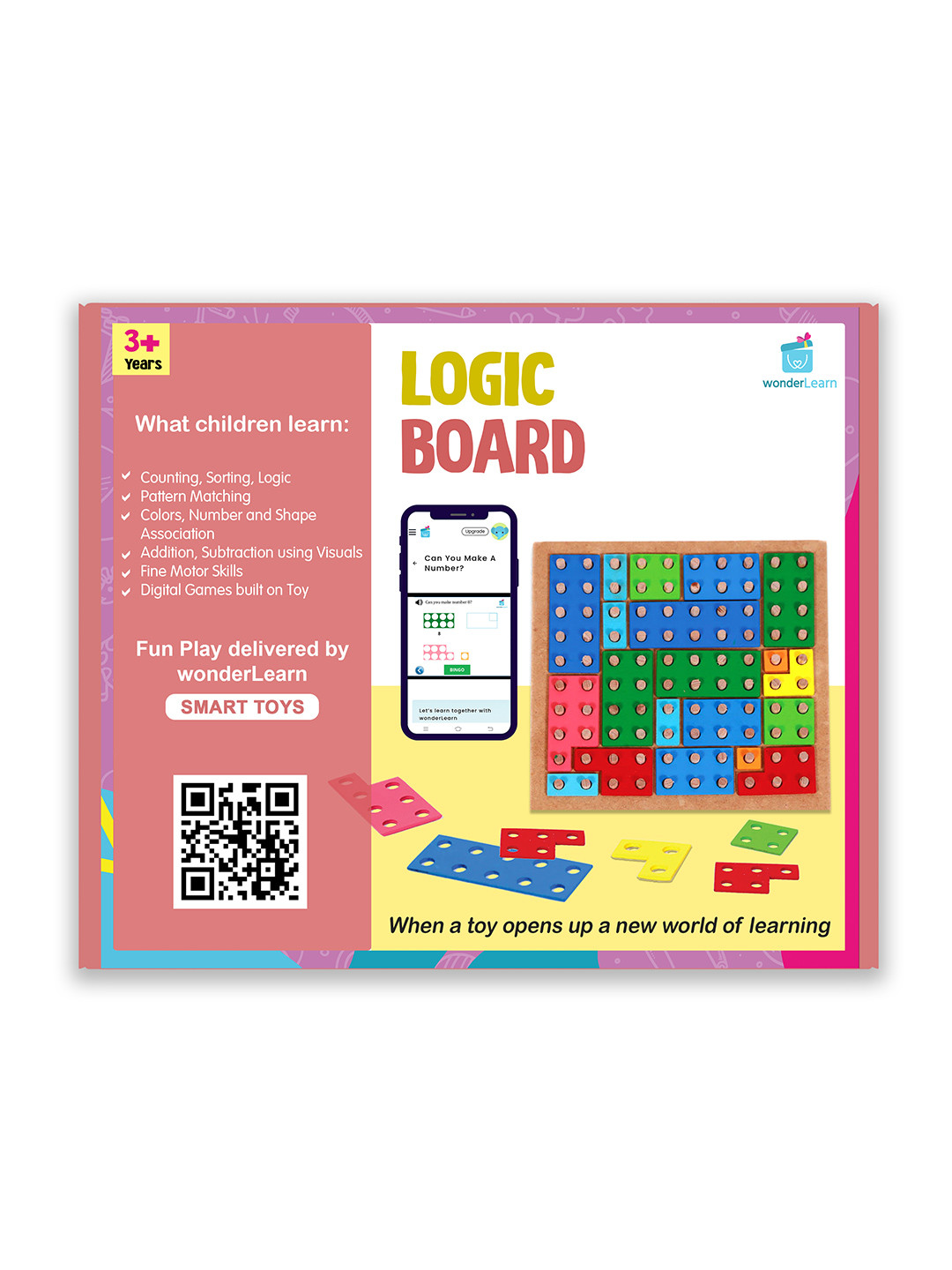 wonderLearn Kids White & Pink  Math Logic Board Learning and Development Toys