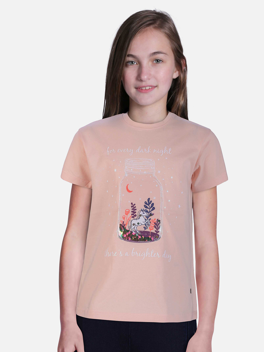 Gini and Jony Peach-Coloured Print Top