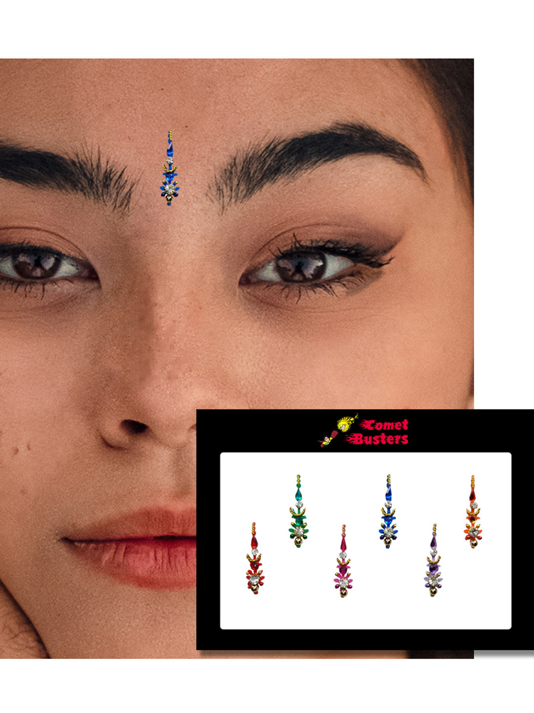 Comet Busters 6 Pcs Multi-Coloured Reusable Bindi
