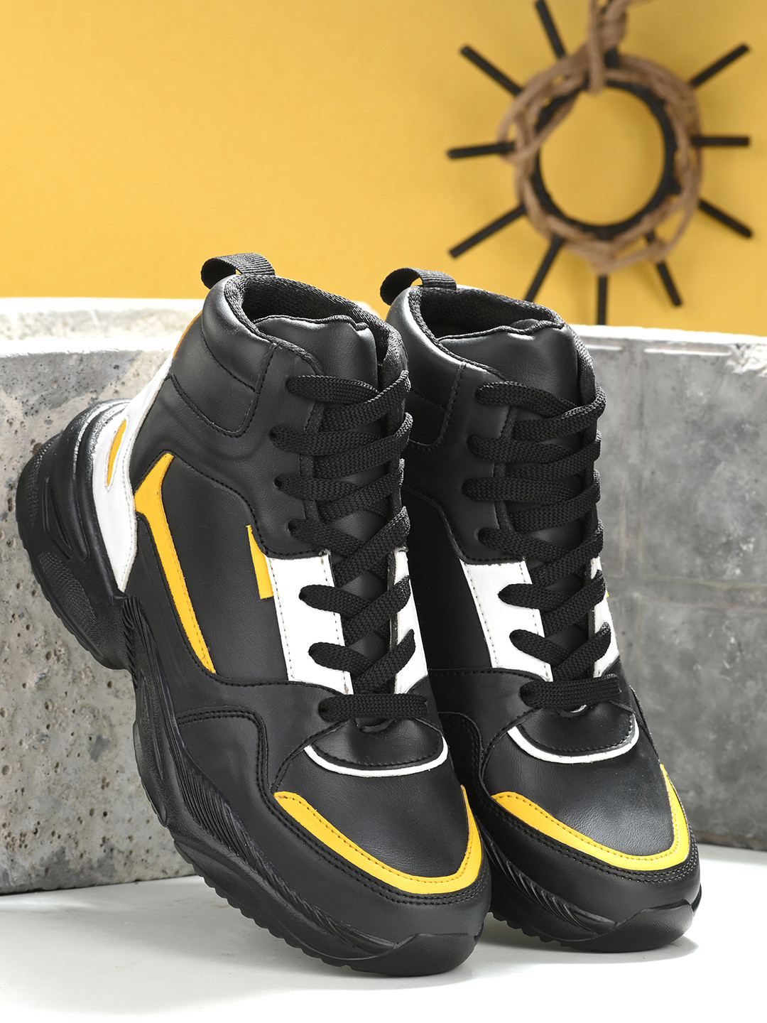 AROOM Women Black Colourblocked Casual Boots