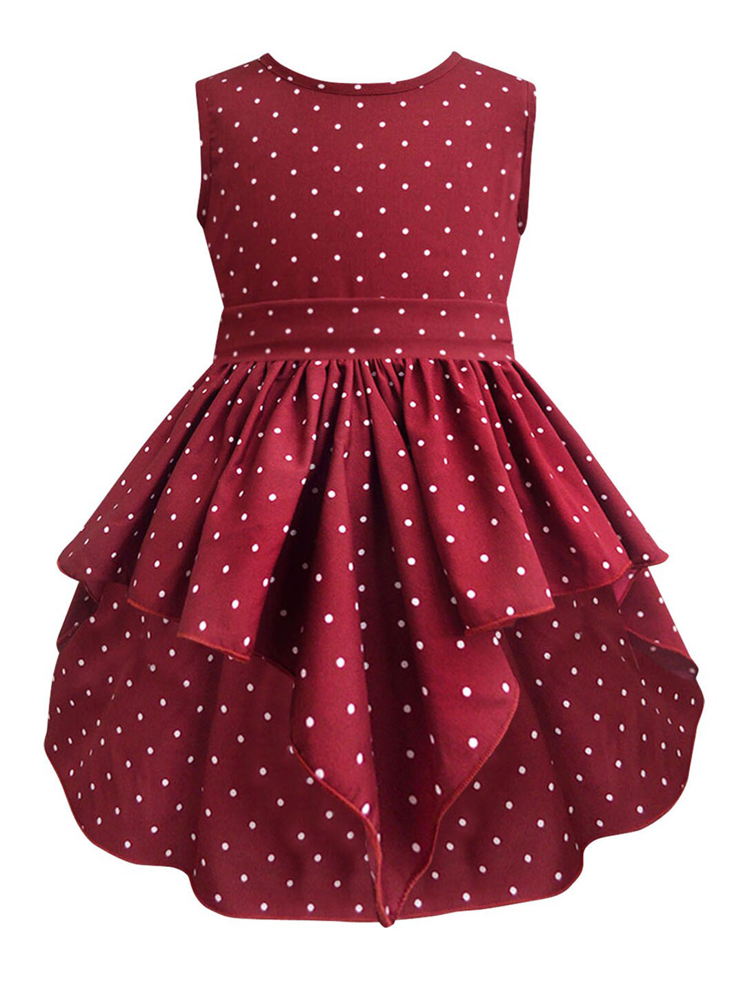 A T U N Maroon Layered Dress