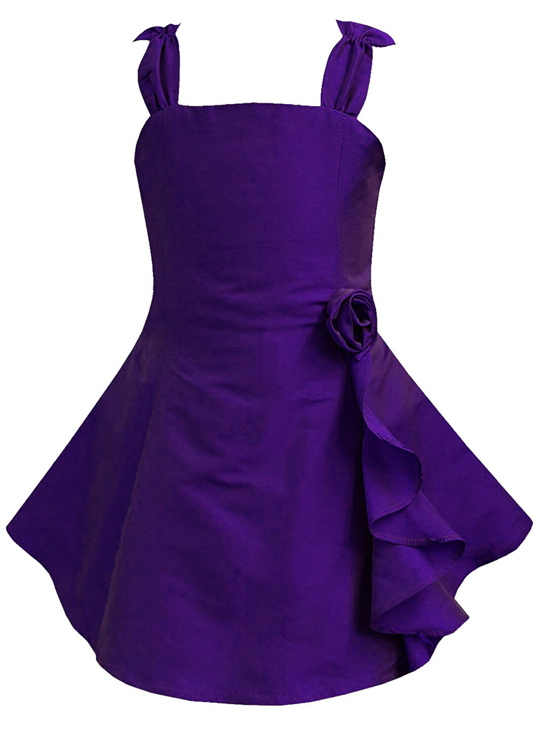 A T U N PurpleFlower Ruffle Dress