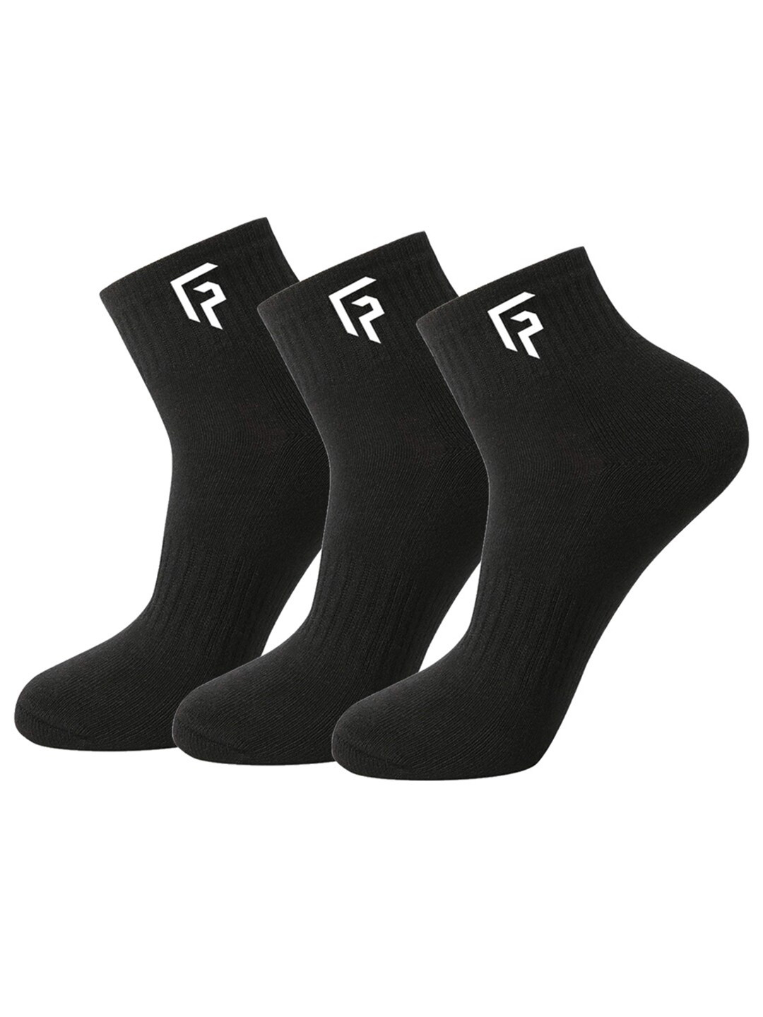 FOOTPRINT 3 Pairs Unisex Anti Odour Organic Cotton Ankle-Length Terry Sports Bamboo Socks