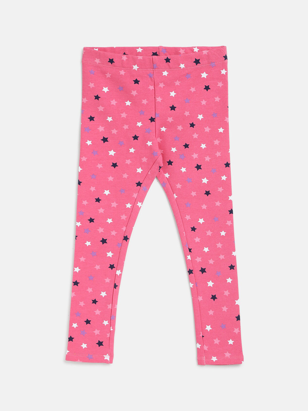 Chicco Girls Pink & Navy Blue Printed Ankle-Length Leggings