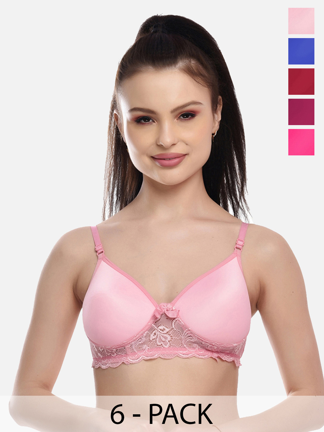 FIMS 6 Blue & Black Floral Lightly Padded Everyday bra