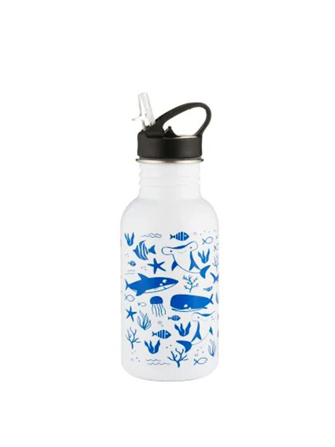 TYPHOON White Conversational Stainless Steel Spill Proof Water Bottle - 550ml
