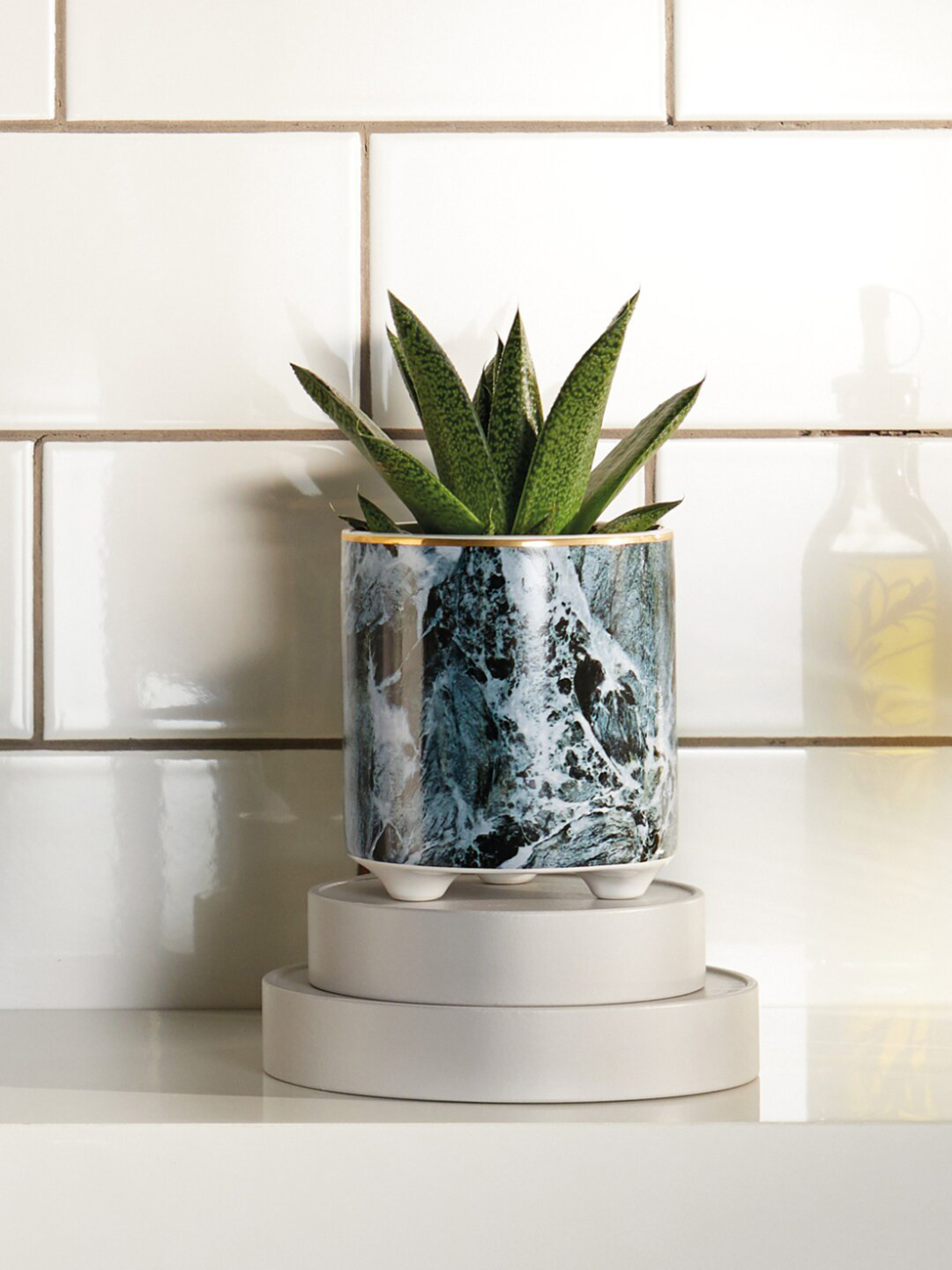 KitchenCraft Multicolored Printed Ceramic Planters