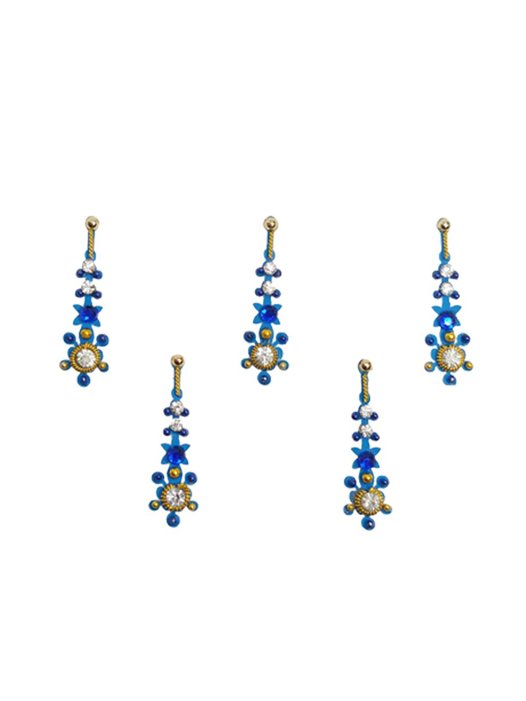 Comet Busters Pack Of 5 Blue Handcrafted Traditional Designer Bindis