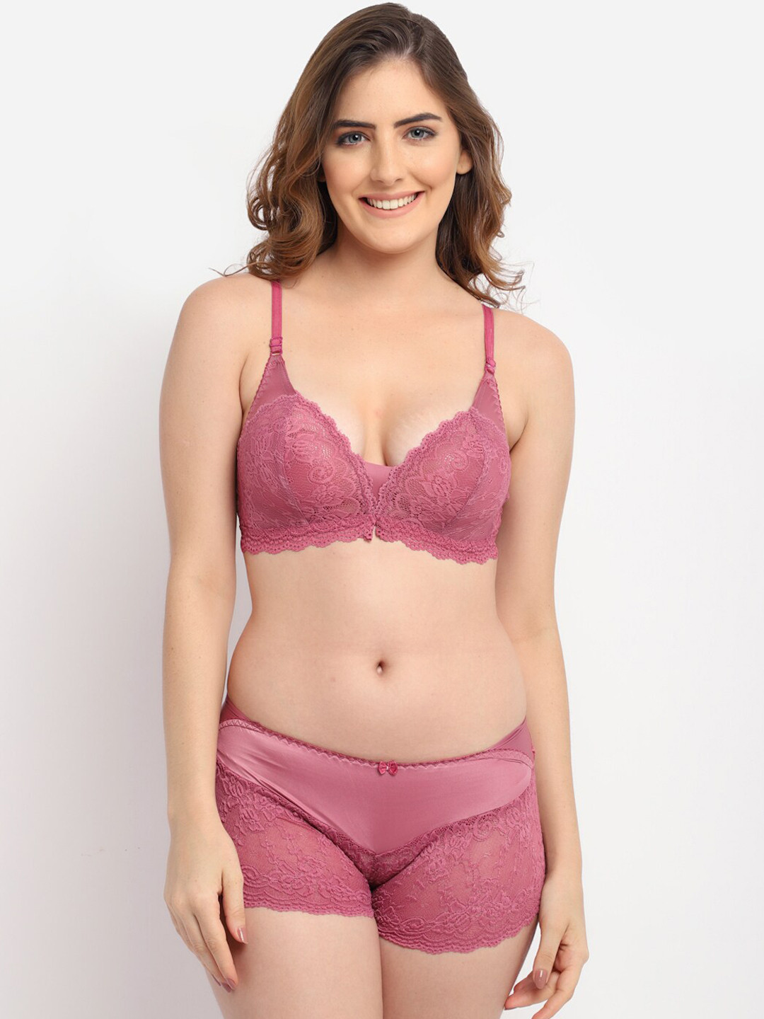 GRACIT Women Purple Lingerie Set