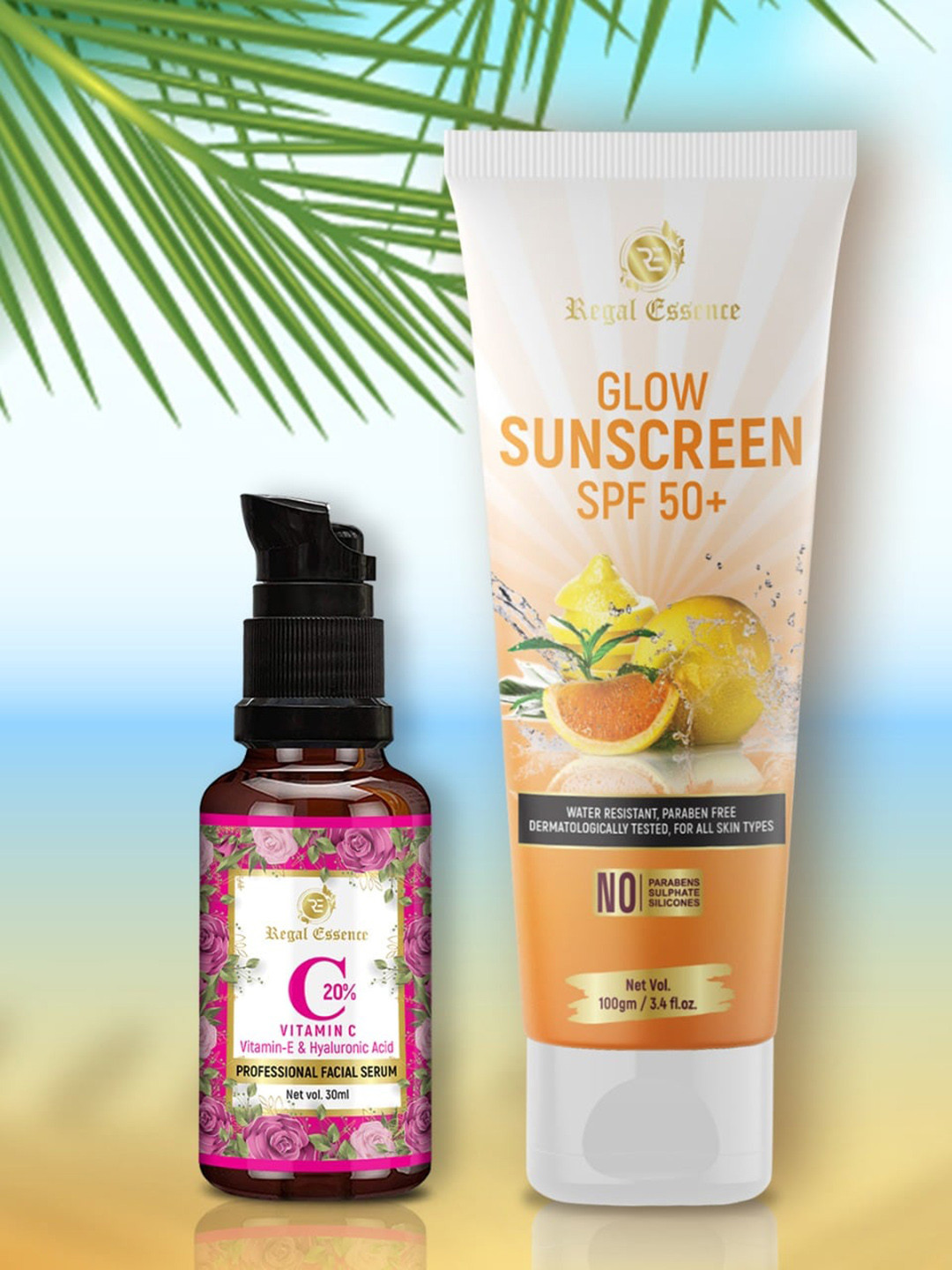 Regal Essence Glow Sunscreen PF 50+ with Vitamin C Serum Combo