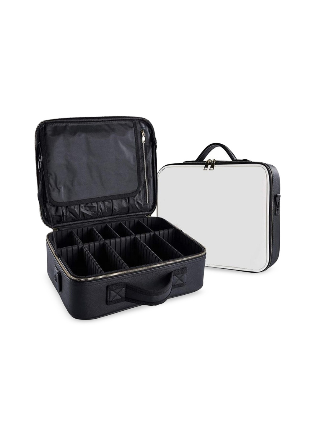LAFILLETTE White & Black Solid Cosmetic Organizer Bag