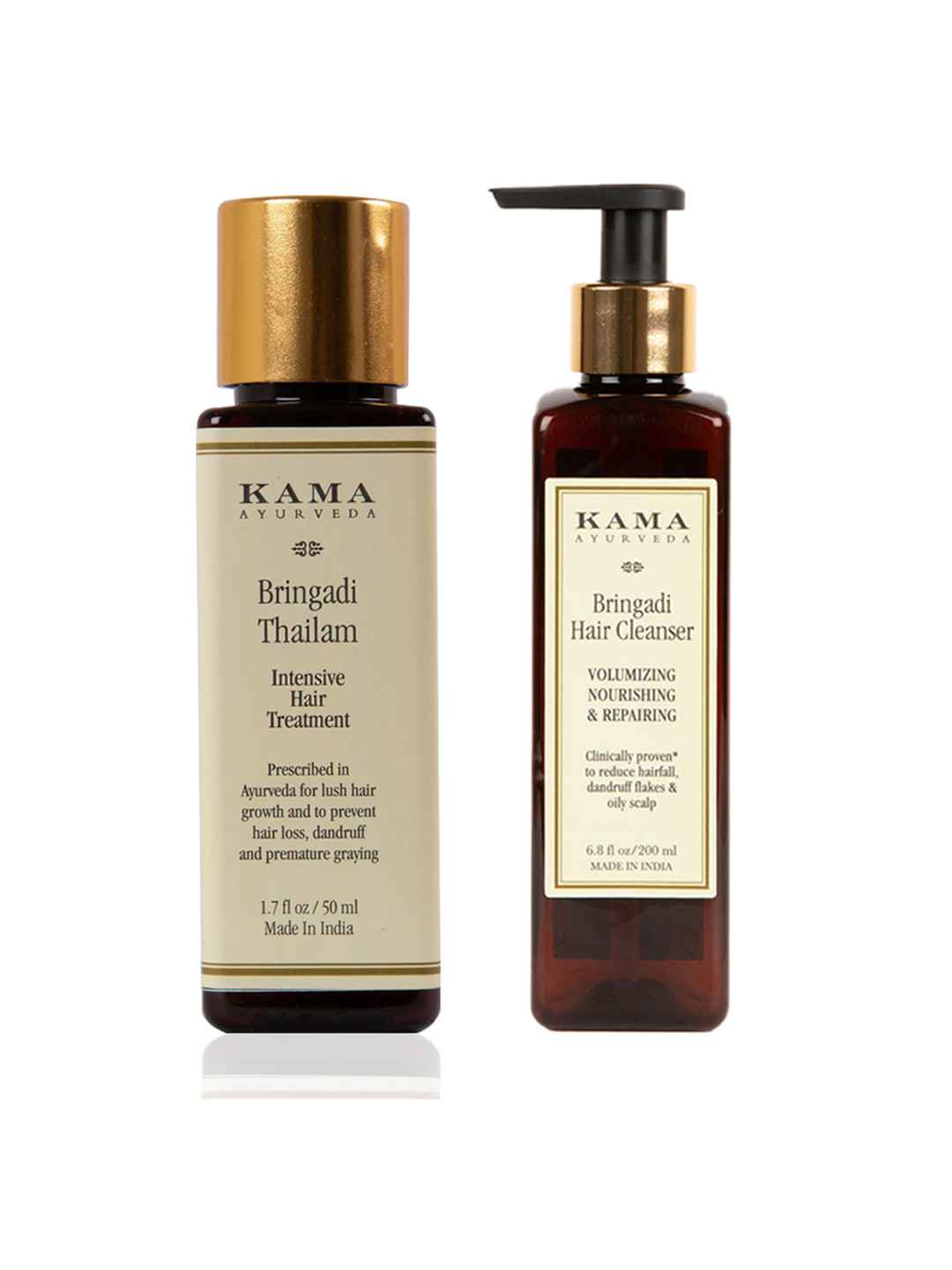 KAMA AYURVEDA Set of Bringadi Thailam Hair Oil - 50 ml & Bringadi Hair Cleanser - 200 ml