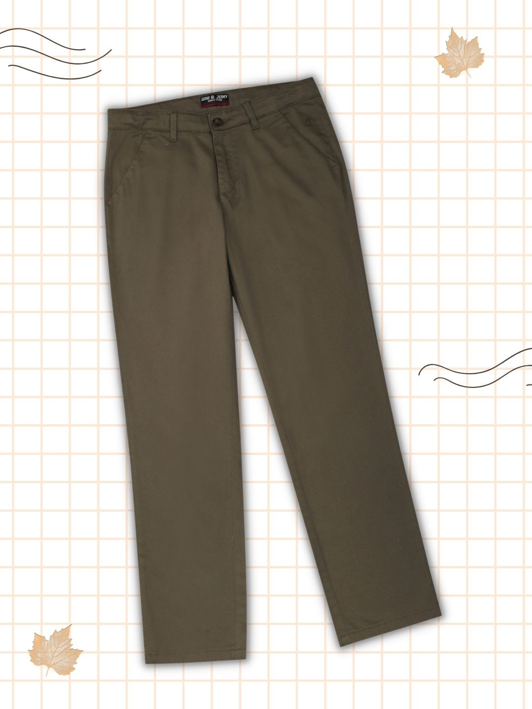 Gini and Jony Boys Brown Cotton Chinos Trousers