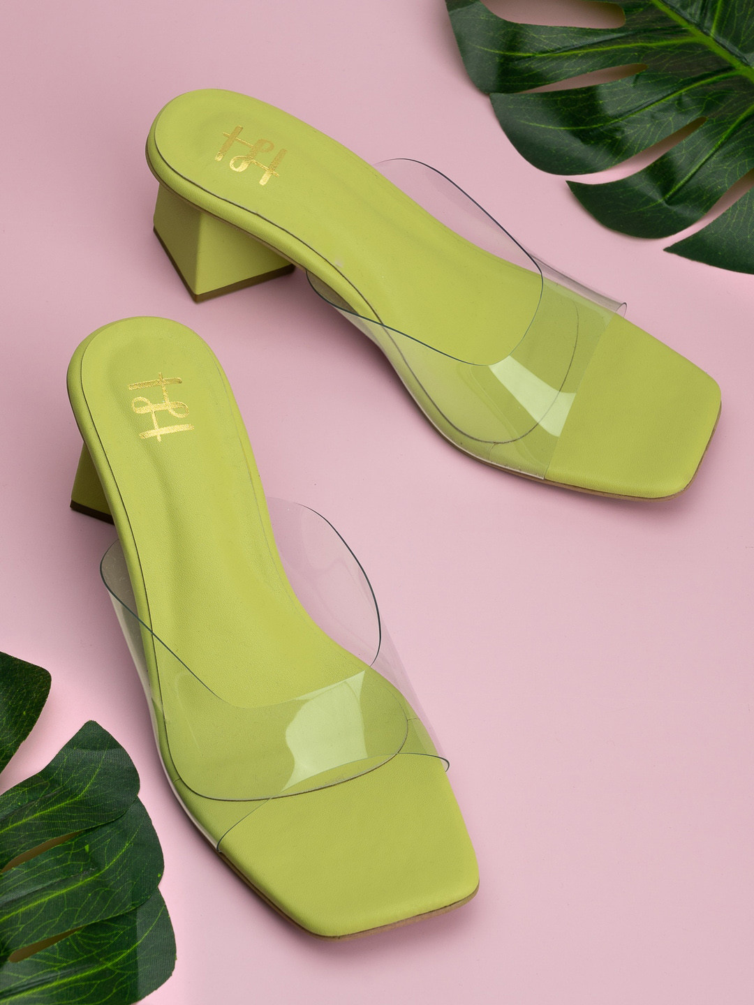 Hydes N Hues Green Block Heels