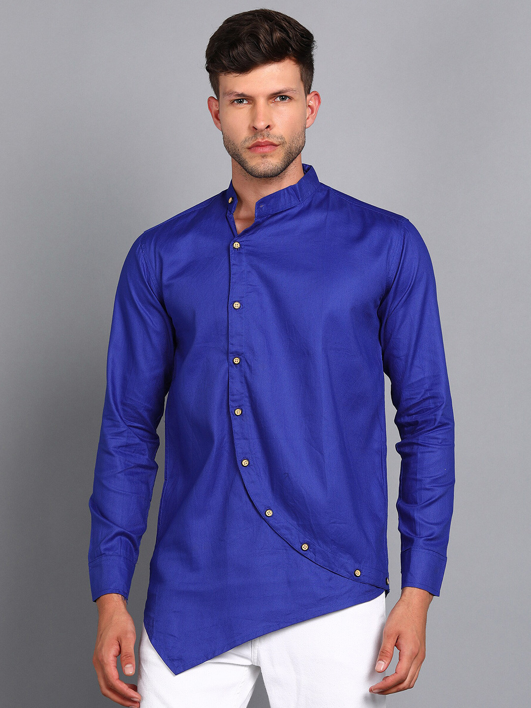 A-Okay Men Blue Solid Casual Shirt