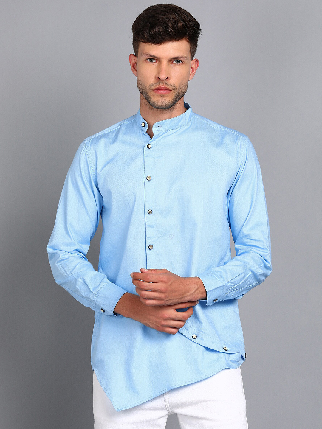 A-Okay Men Blue Solid Casual Shirt