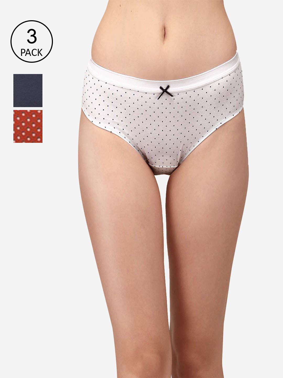 SOIE Women High Rise Full Coverage Solid and Printed Cotton Stretch Hipster Panty