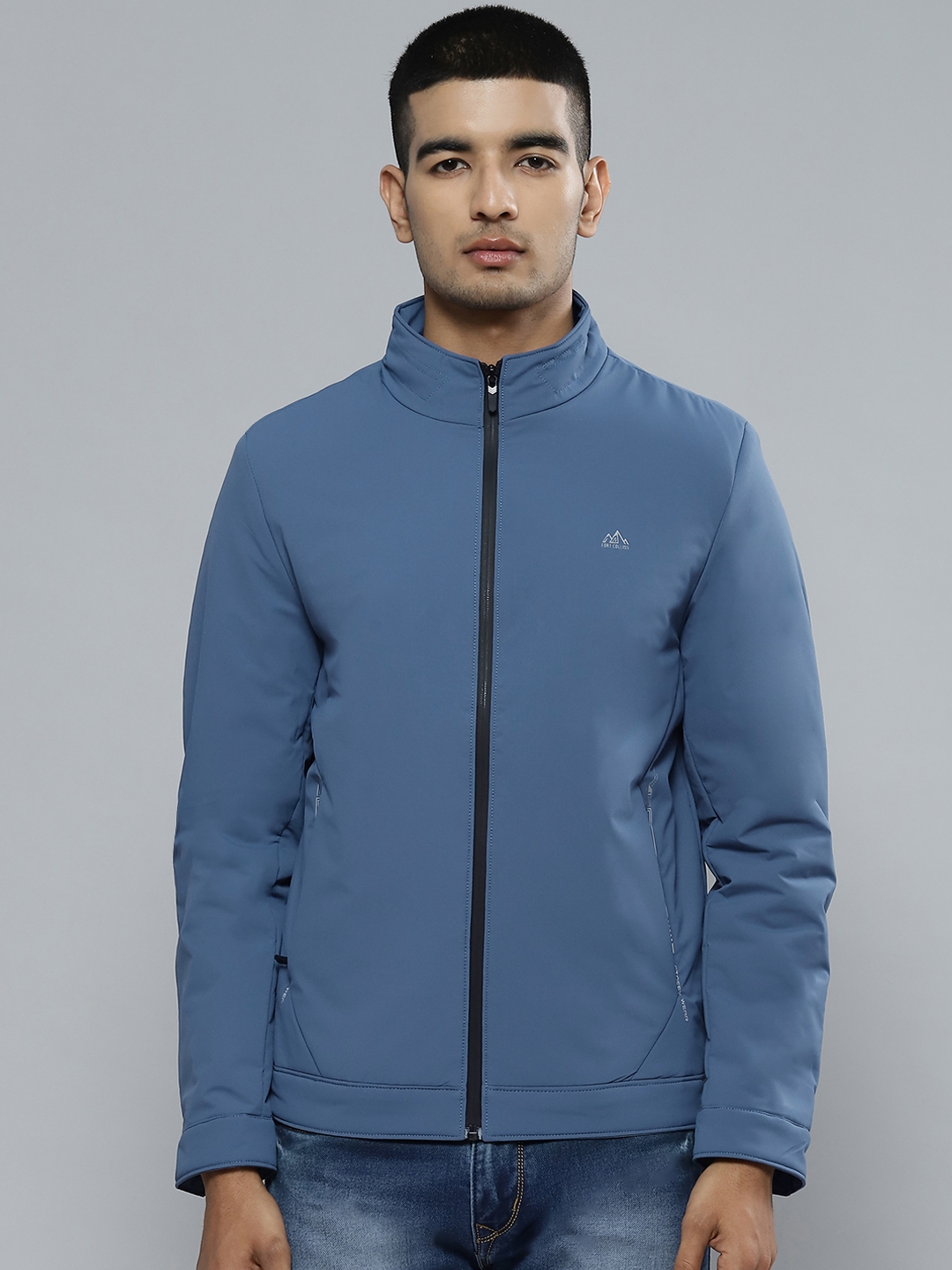 Buy Fort Collins Men Blue Solid Open Front Jacket Jackets for Men 19435456 Myntra