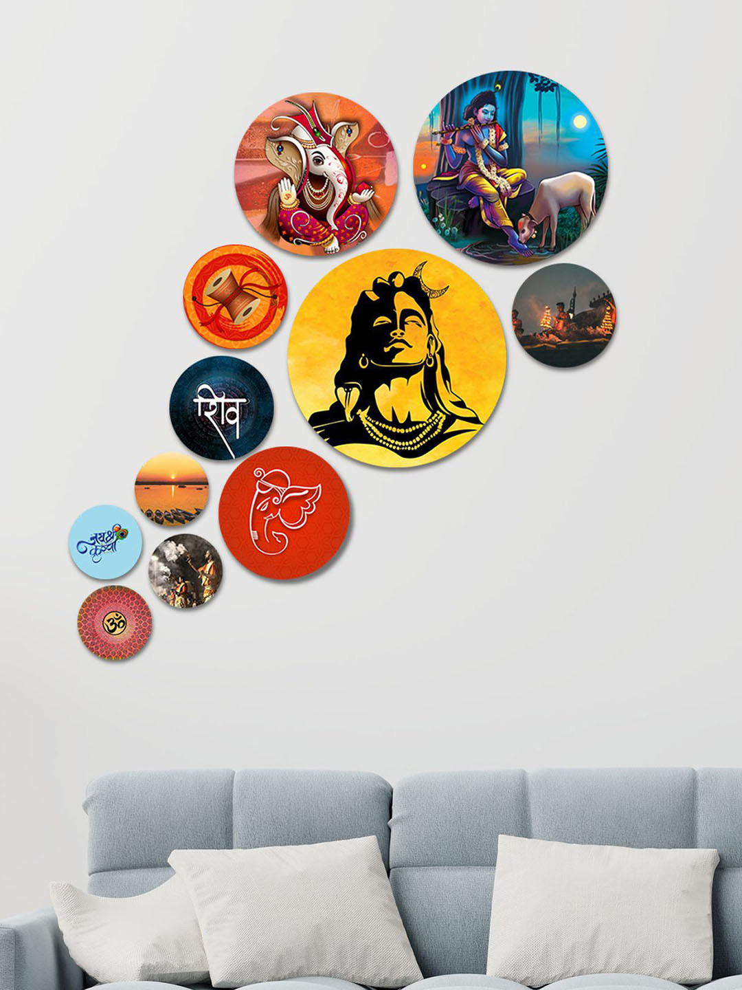 ArtVibes Wall Hanging Decoration MDF Glossy Sticking Spiritual Wall Decor-25.6In