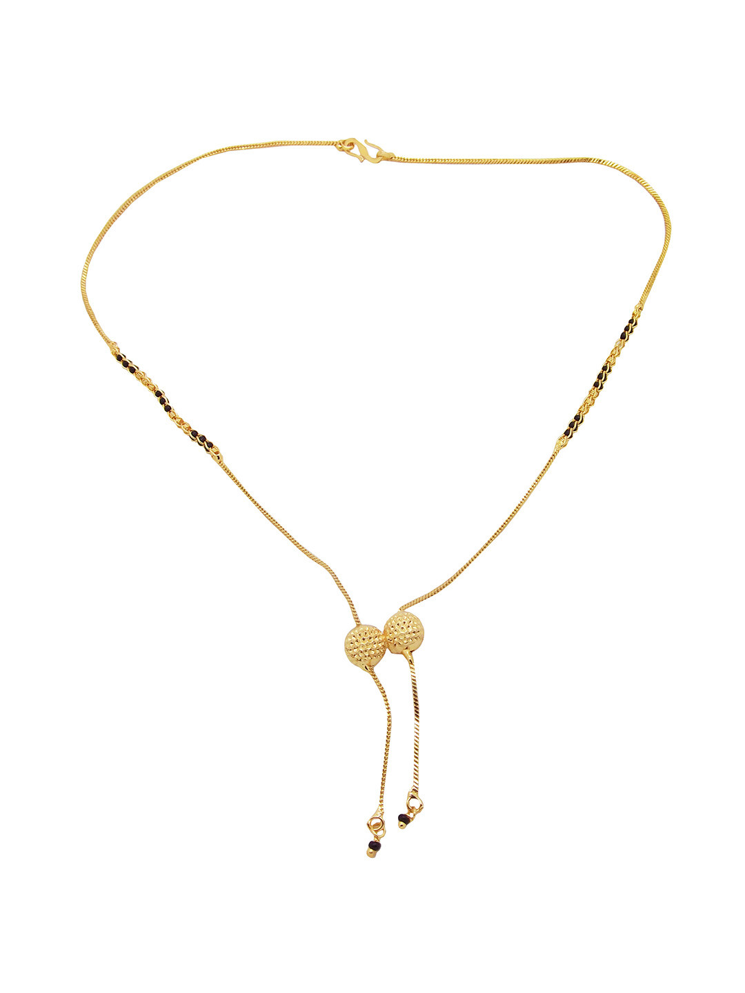 FEMMIBELLA Gold-Plated Gold-Toned Stone Studded Mangalsutra