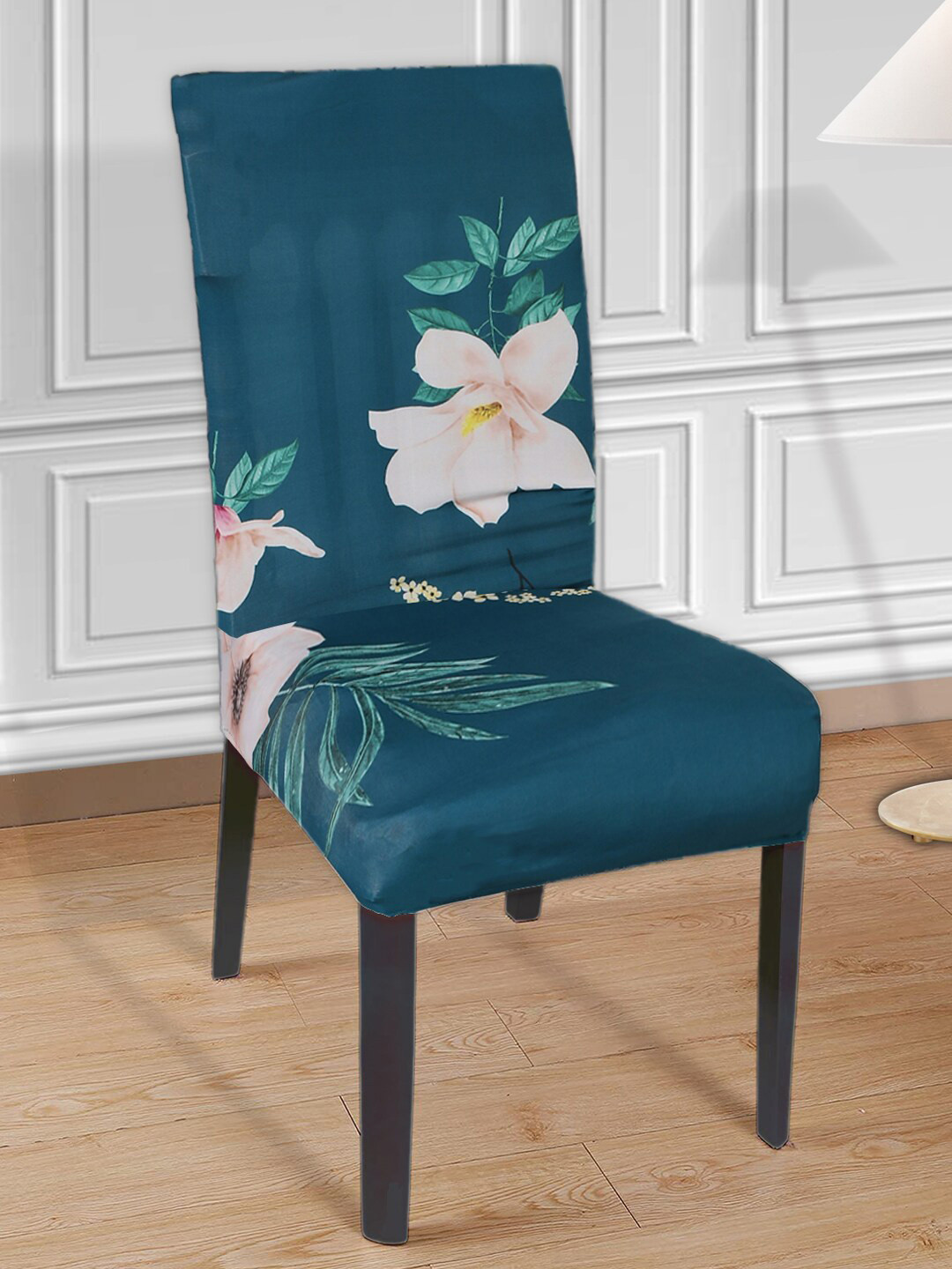 Kuber Industries Floral Printed Green Chair Cover