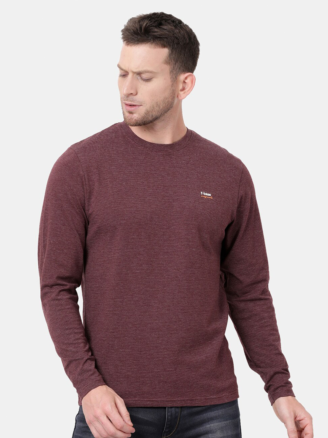 t-base Men Maroon T-shirt